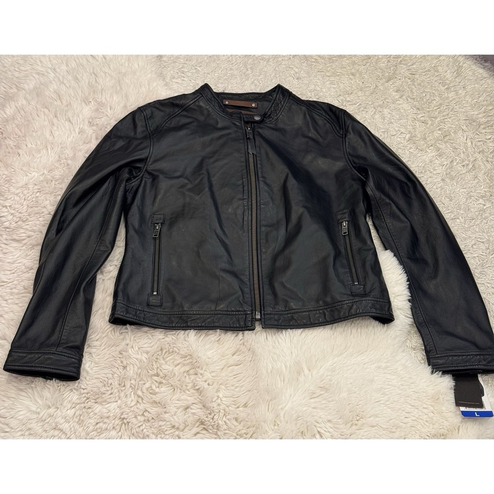 NWT Frye Women's Lamb‎ Leather Full Zip Jacket - Black Large - Picture 4 of 15
